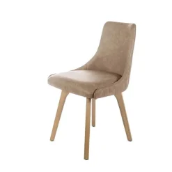 Lars line Chaise matelassée avec pieds en bois massif