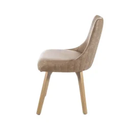 Lars line Chaise matelassée avec pieds en bois massif