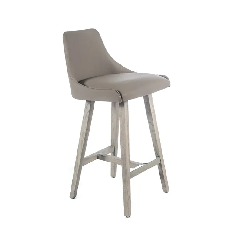 Lars Tabouret snack moderne avec dossier et pieds en bois