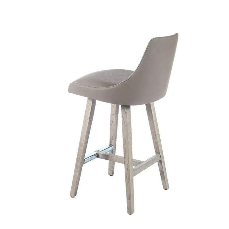 Lars Tabouret snack moderne avec dossier et pieds en bois