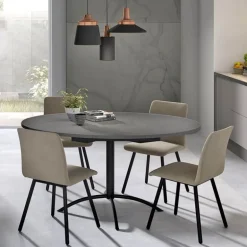 Laser Table de cuisine ronde en stratifié extensible