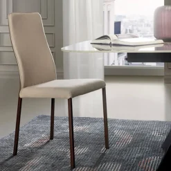 Laura Chaise de salle à manger italienne en tissu bicolore