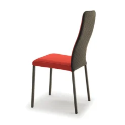Laura Chaise de salle à manger italienne en tissu bicolore