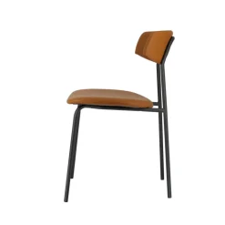 Lazio Chaise belge style rétro en simili avec pieds en métal