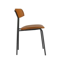 Lazio Chaise belge style rétro en simili avec pieds en métal