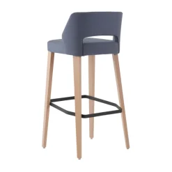 Lena Mobitec ® Tabouret de bar en tissu avec dossier bas et pieds en bois