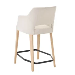 Lena Mobitec ® Tabouret snack en tissu avec accoudoirs et pieds en bois