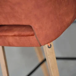 Lena Mobitec ® Tabouret snack en tissu avec accoudoirs et pieds en bois