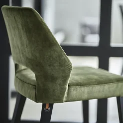 Lena Mobitec® Chaise ajourée en tissu et pieds bois style moderne