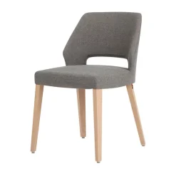 Lena Mobitec® Chaise ajourée en tissu et pieds bois style moderne