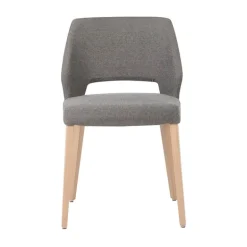 Lena Mobitec® Chaise ajourée en tissu et pieds bois style moderne