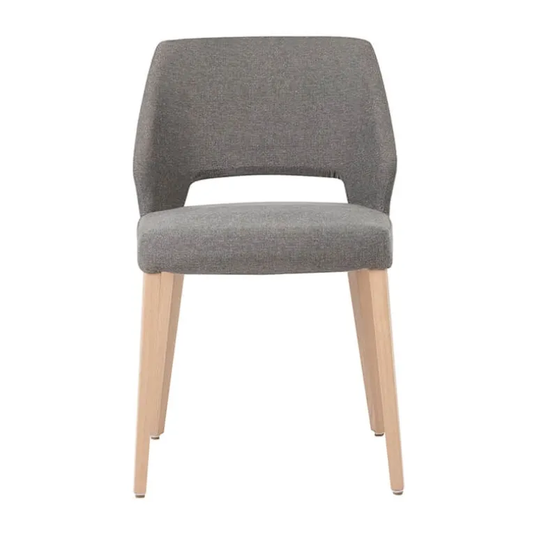 Lena Mobitec® Chaise ajourée en tissu et pieds bois style moderne