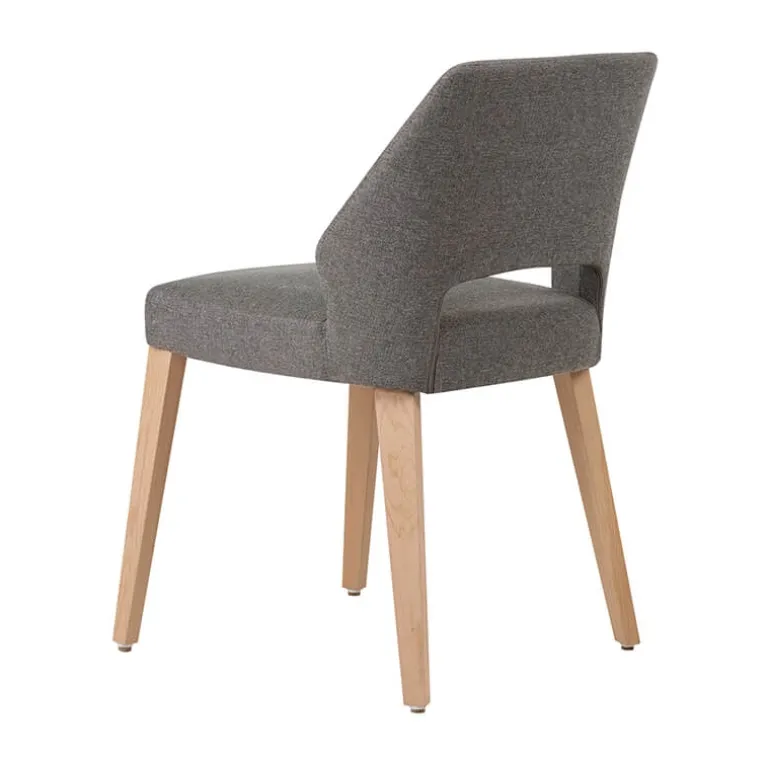 Lena Mobitec® Chaise ajourée en tissu et pieds bois style moderne