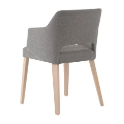 Lena Mobitec® Fauteuil scandinave bois et tissu avec dossier ajouré