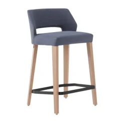Lena Mobitec® Tabouret snack scandinave en tissu et bois avec dossier ajouré