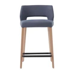 Lena Mobitec® Tabouret snack scandinave en tissu et bois avec dossier ajouré