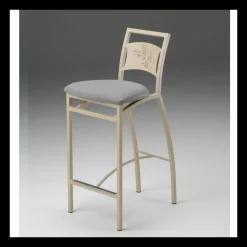 Liane Carrier® Tabouret snack en synthétique et métal dossier motif style industriel