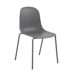 LilyChaise coque moderne empilable en polypropylène avec pieds en métal