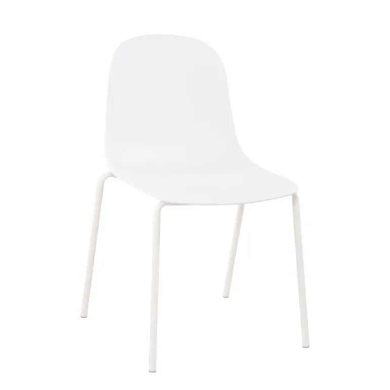 LilyChaise coque moderne empilable en polypropylène avec pieds en métal