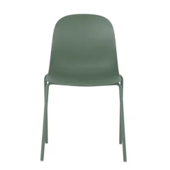 LilyChaise coque moderne empilable en polypropylène avec pieds en métal