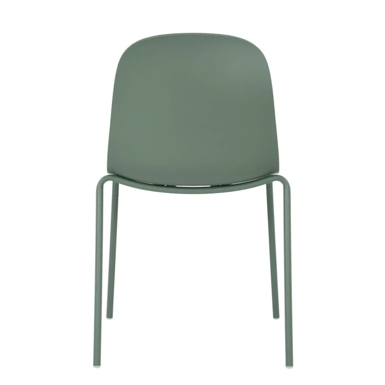 LilyChaise coque moderne empilable en polypropylène avec pieds en métal