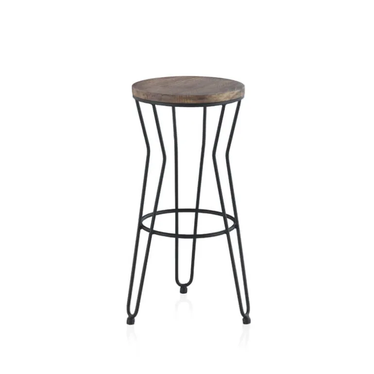 Lisboa Tabouret haut sans dossier design industriel