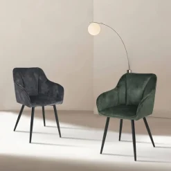 LisonFauteuil cosy en tissu avec pieds en métal