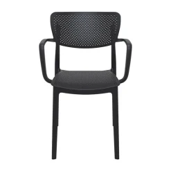 Loft Chaise de jardin micro perforée avec accoudoirs