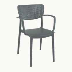 Loft Chaise moderne avec accoudoirs en polypropylène micro perforé