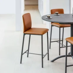 Loft Tabouret snack contemporain en simili et métal