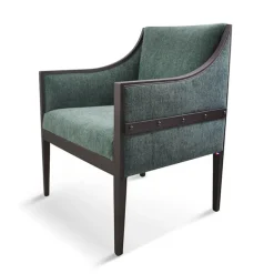 Loic Fauteuil de style en tissu fabriqué en France