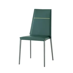 Lolas S Chaise en croûte de cuir fabrication italienne avec liseré