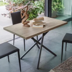 Lotus Table italienne rabattable et relevable en mélaminé avec pieds mikado