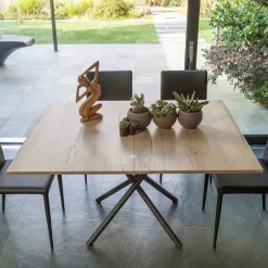 Lotus Table italienne rabattable et relevable en mélaminé avec pieds mikado