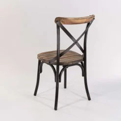 MadieChaise bistrot vintage en bois et métal noir patiné