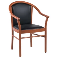 Manuela Fauteuil bridge en bois avec assise et dossier rembourrés