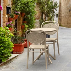 Marcel Chaise de jardin moderne empilable en polypropylène