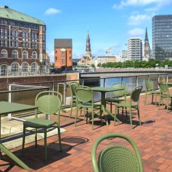 Marcel Chaise de jardin moderne empilable en polypropylène