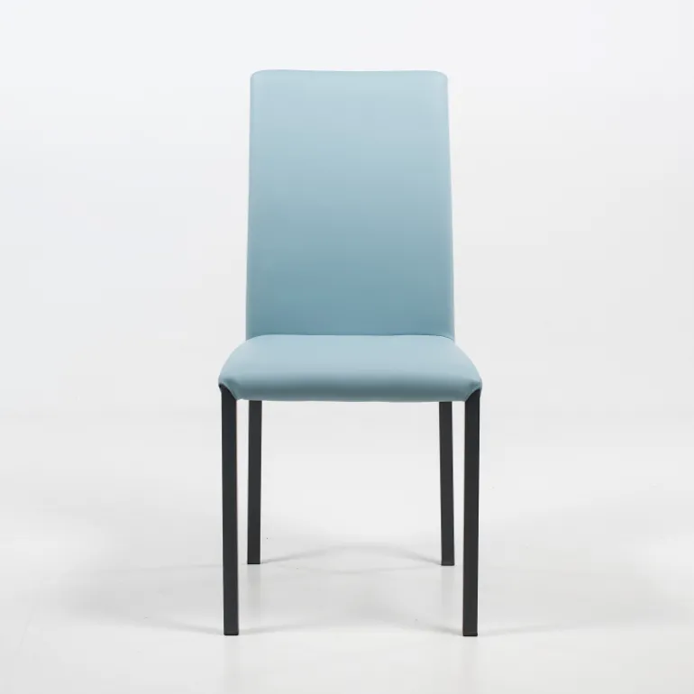 Marion H Chaise de salle à manger contemporaine en synthétique et métal