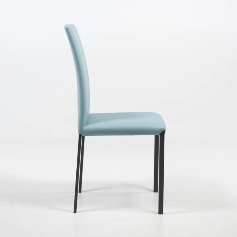 Marion H Chaise de salle à manger contemporaine en synthétique et métal