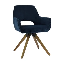 Marius Fauteuil cocooning pivotant en tissu avec pieds bois