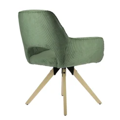 Marius Fauteuil cocooning pivotant en tissu avec pieds bois