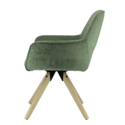 Marius Fauteuil cocooning en tissu avec pieds bois massif