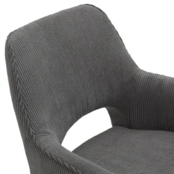 Marius Fauteuil cocooning en tissu avec pieds bois massif
