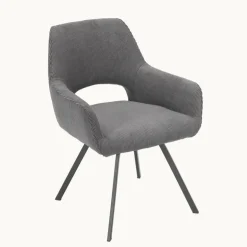 Marius Fauteuil cosy en tissu avec pieds en métal
