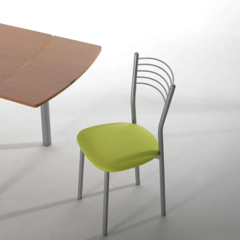 Marta Chaise de cuisine en métal avec assise rembourrée