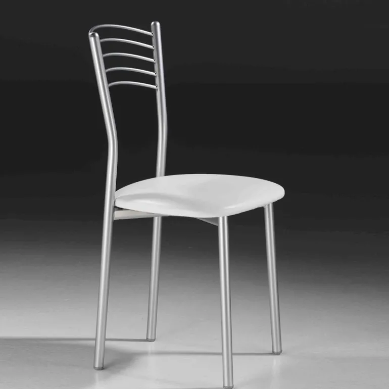 Marta Chaise de cuisine en métal avec assise rembourrée