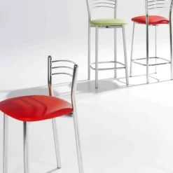 Marta Tabouret snack de cuisine en métal assise rembourrée