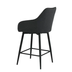 MartinTabouret snack pivotant avec accoudoirs en tissu recyclé et pieds en métal