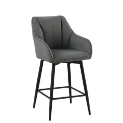 MartinTabouret snack pivotant avec accoudoirs en tissu recyclé et pieds en métal